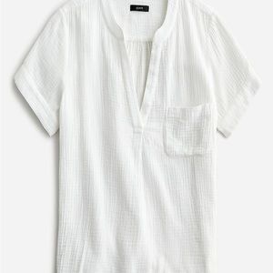 J. Crew White Textured Top